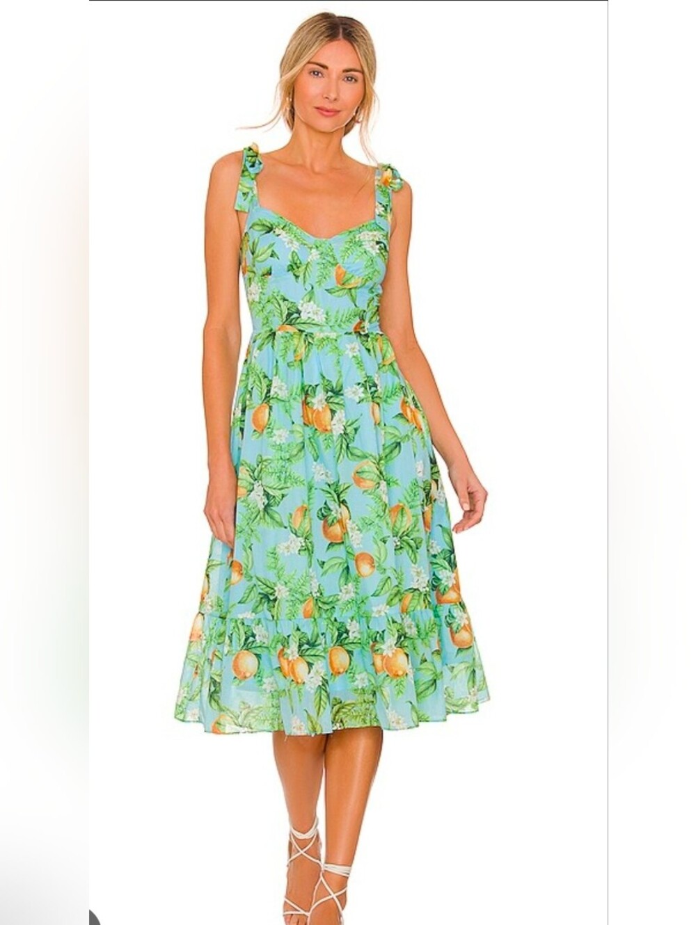 BB Dakota by Steve Madden Blue Orange Print Midi Sundress XL NWT (6722)